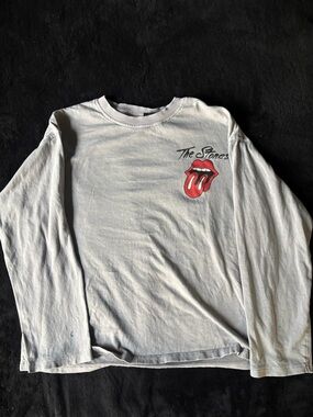 Zara Gray Long Sleeve Tee with Red Tongue Logo